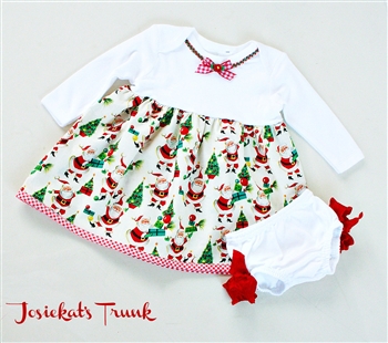 Christmas Retro Santa Babydoll Dress Set