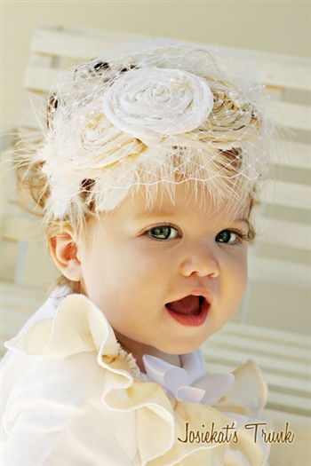 White Ivory Veil Headband The Beulah