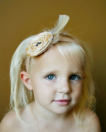 1930's The Ava Headband Honey Silk and Topaz Glitz
