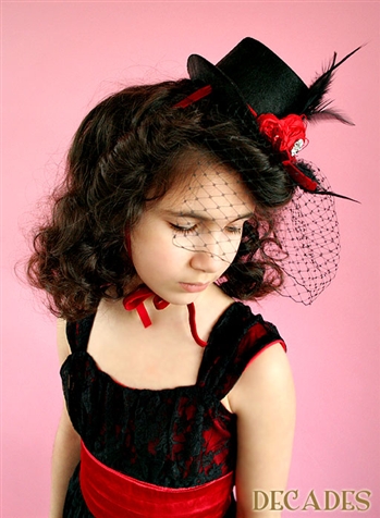1930's The Harlow Hat Red Black