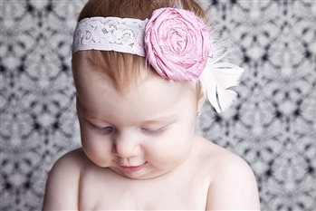 1930's The Molly Headband Pink Candy Silk
