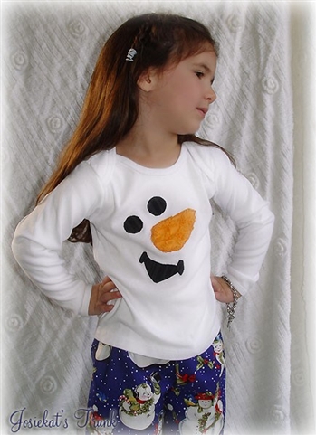 Boy/Girl  Chenille Snowman Tee Shirt