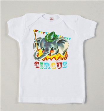 Retro Circus Elephant Birthday Vintage Tee
