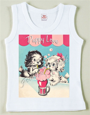 Retro Soda Shop Puppy Love Vintage Tee