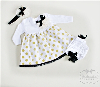 Gold Dot Infant Dress Set