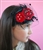 1940's The Hedy Veil Headband Red and Black Silk